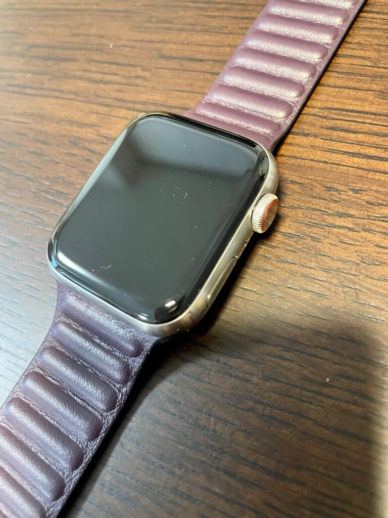 Apple watch レザーリンク ダークチェリー S/M 45mm-
